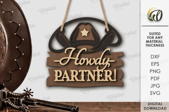 Download Cowboy Welcome Sign Laser Cut - Premium Resources
