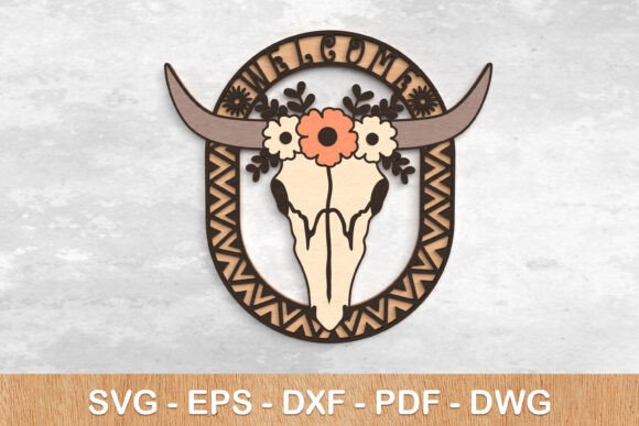 Download Boho Western Longhorn Welcome Sign - Premium Bundle