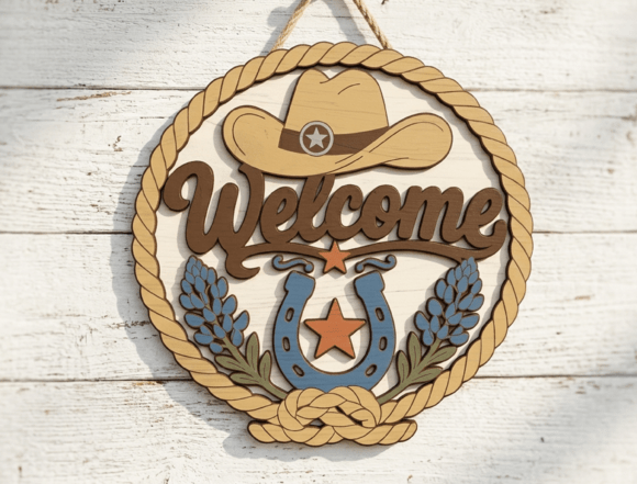 Download Western Welcome Horseshoe Door Sign File - Premium Resources