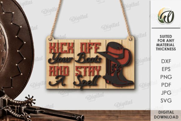 Download Cowboy Welcome Sign Laser Cut - Premium Resources